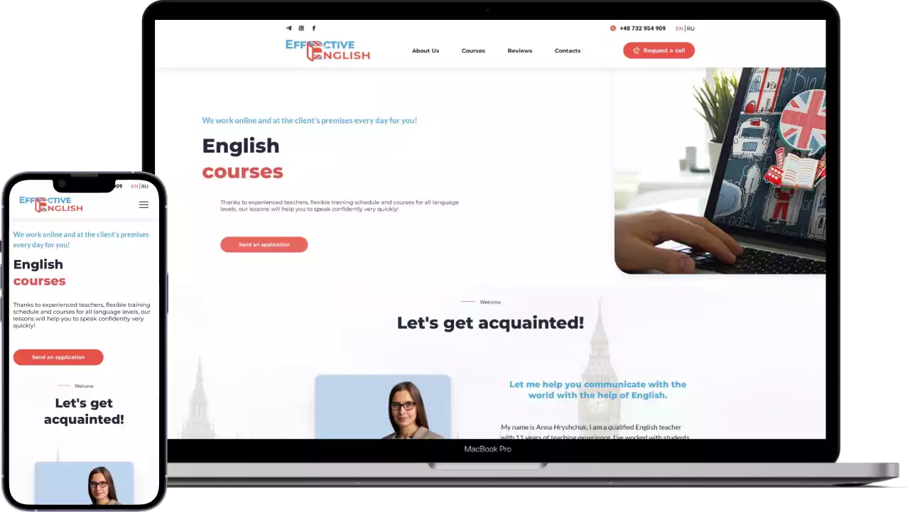 Одностраничник effenglish.com